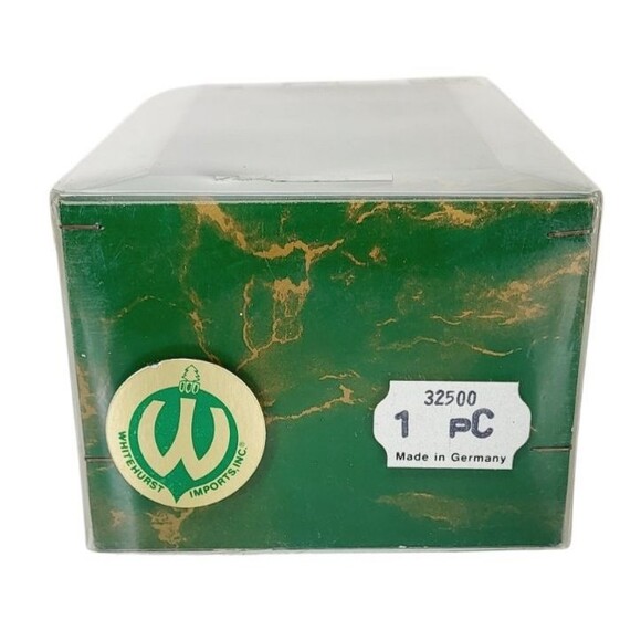 Whitehurst Mercury Glass Hand Painted Teddy Bear Green Vest Christmas Ornament - Picture 9 of 9